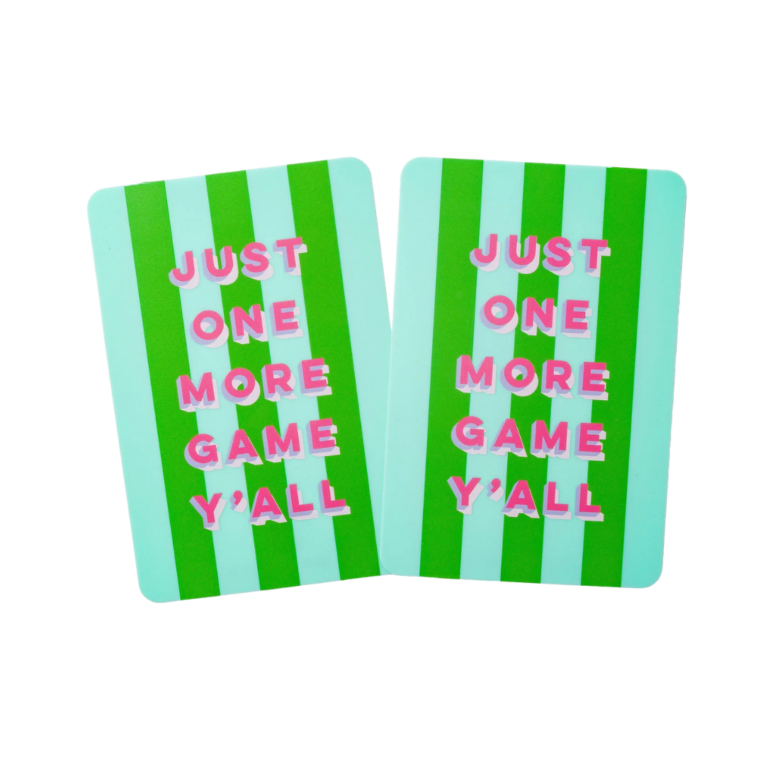 Just One More Game Yáll - Green & Mint Stripe