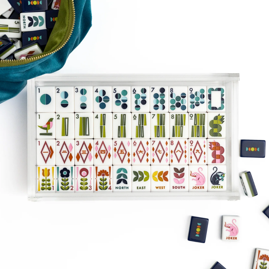 MCM Mahjong Tile Set Navy (With Velvet Bag)
