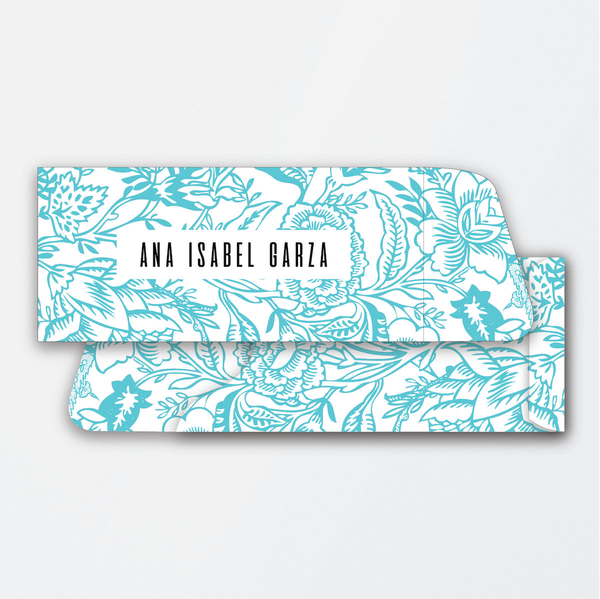 Peony Floral Blue Money Holder
