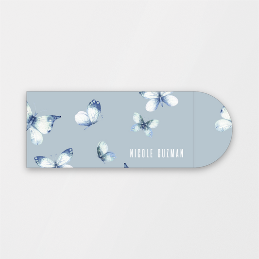 White and Blue Butterflies Money Holder