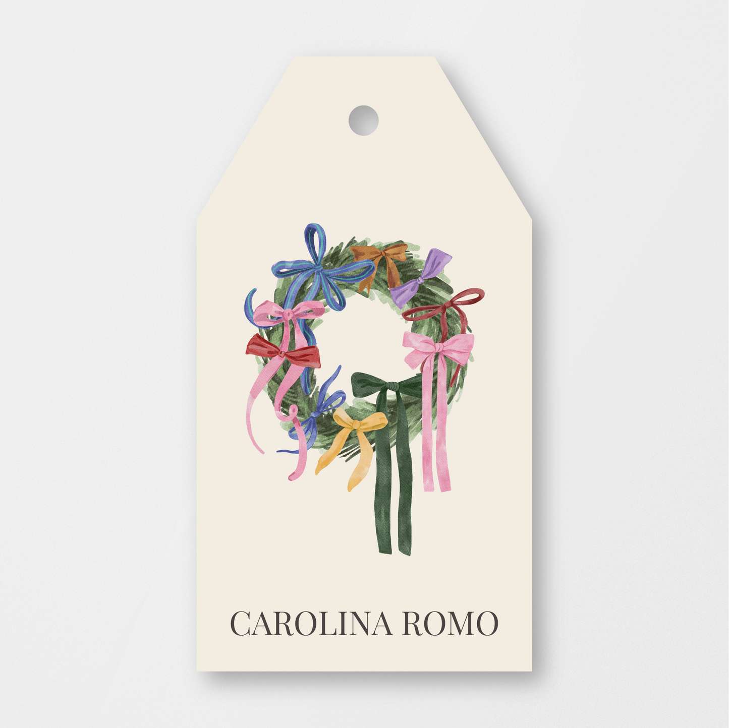 Bow Wreath Tag