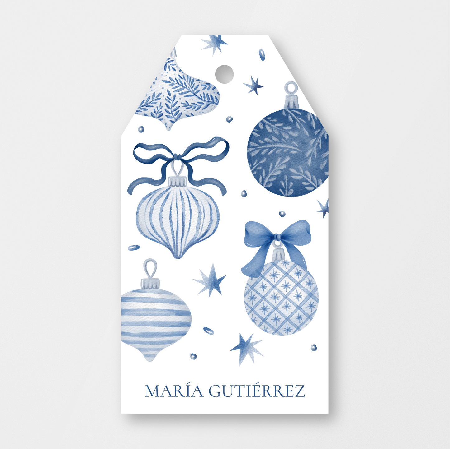 Classic Blue Ornaments Tag