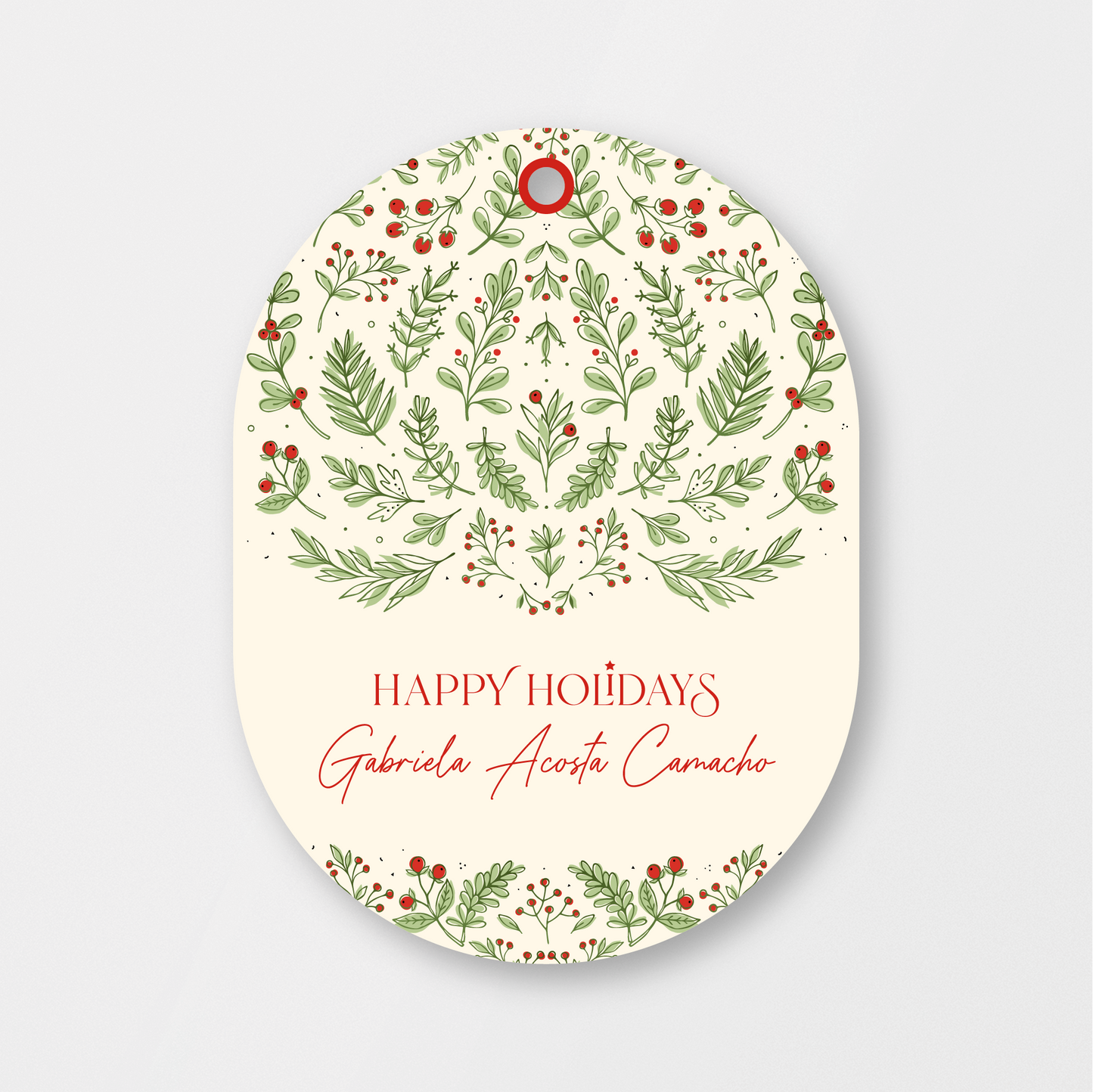 Holidays Foliage Oval Tag