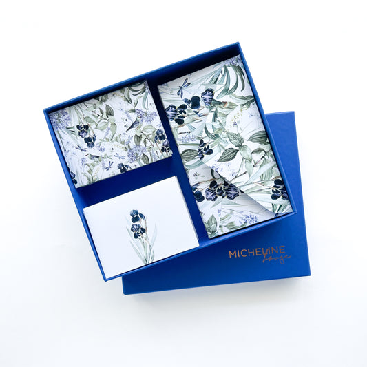 Blue Floral Stationery Box