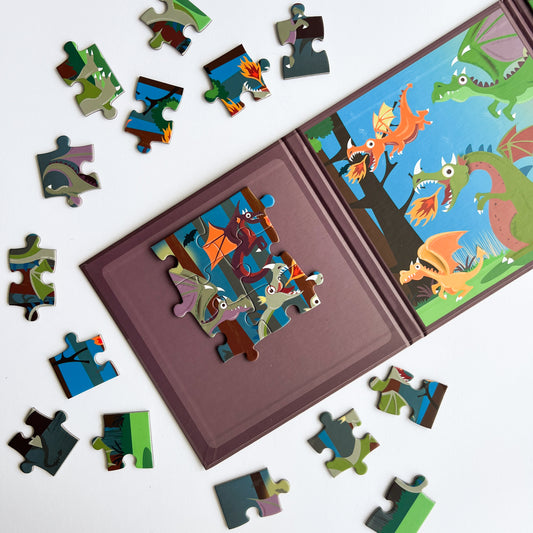 Magnetic Puzzle Book To Go Dragon