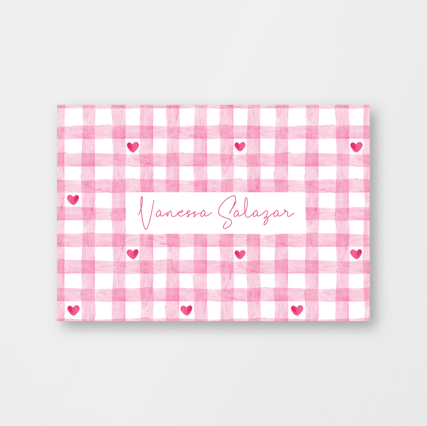 Pink Plaid Hearts