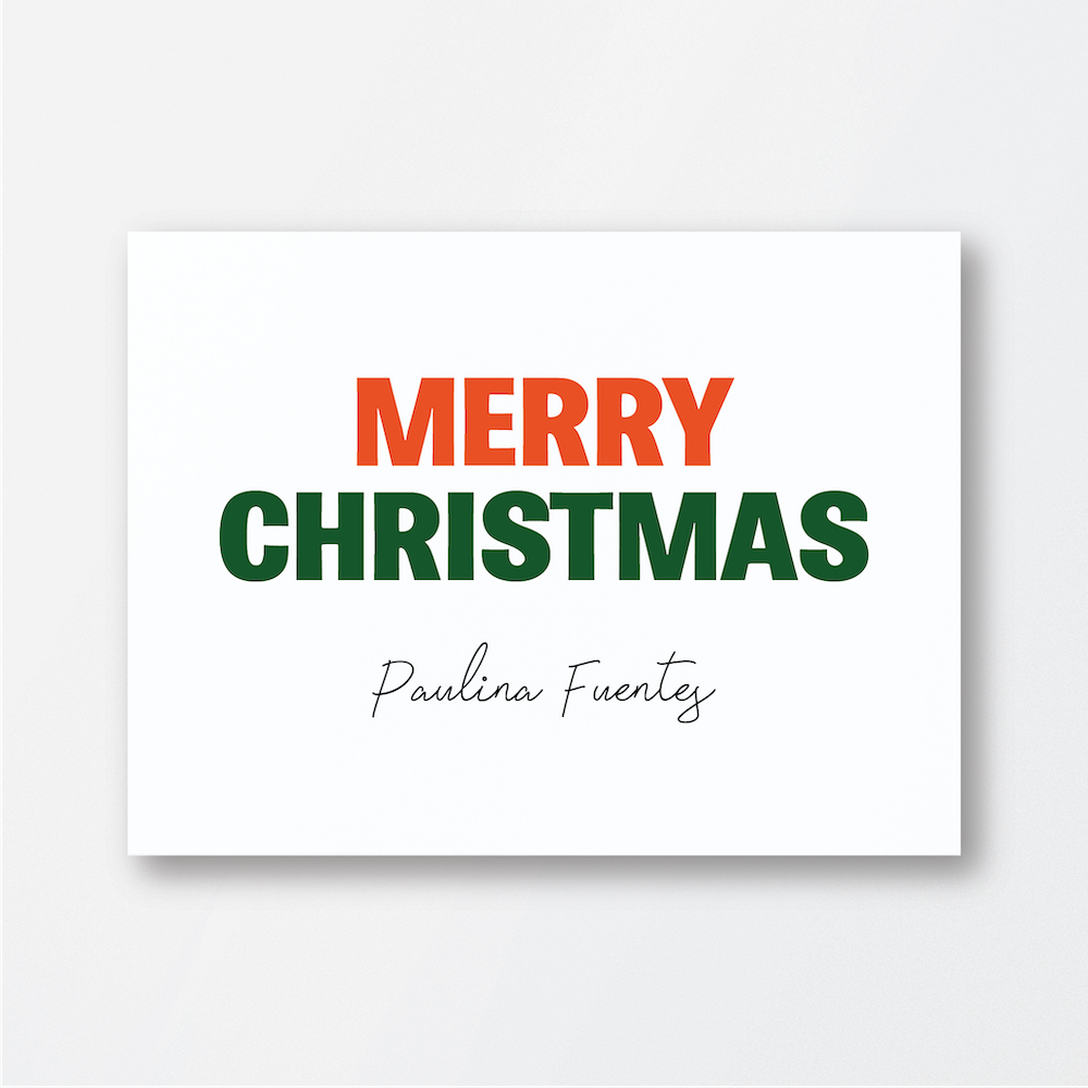 Red & Green Merry Christmas Card