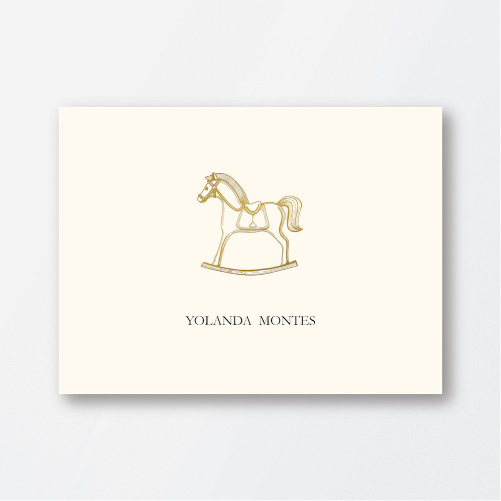 Rhombus Print & Gold Foil Rocking Horse