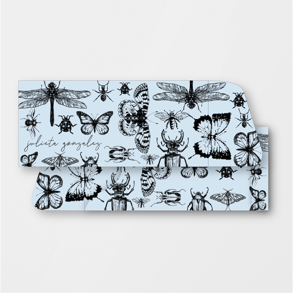 Blue Beetles & Bugs Money Holder