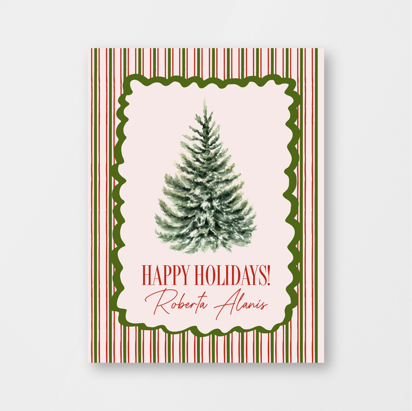 Striped Frame Tree Card