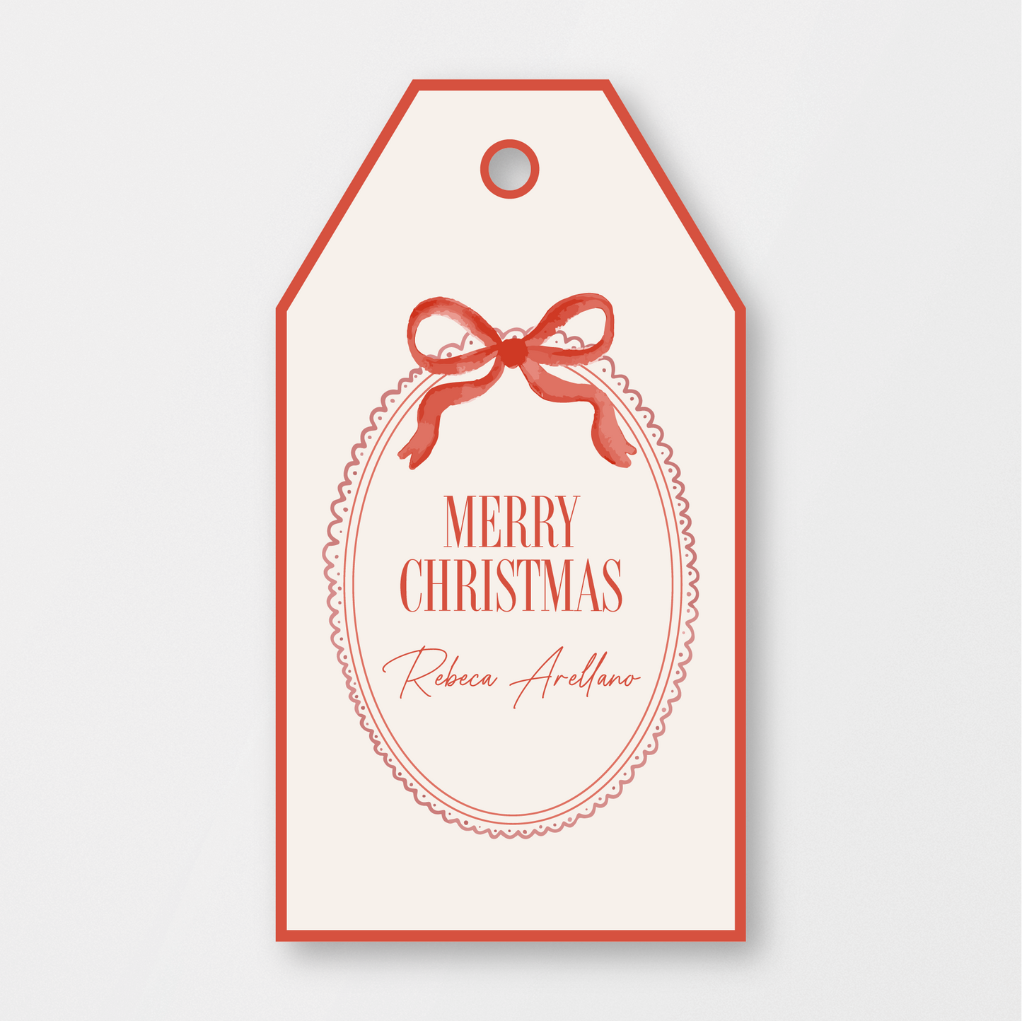 Vintage Red Bow Tag