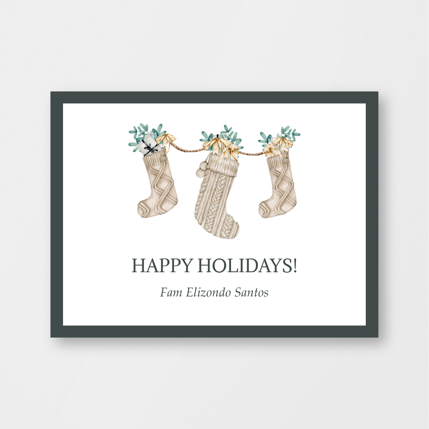 Watercolor Stockings Card