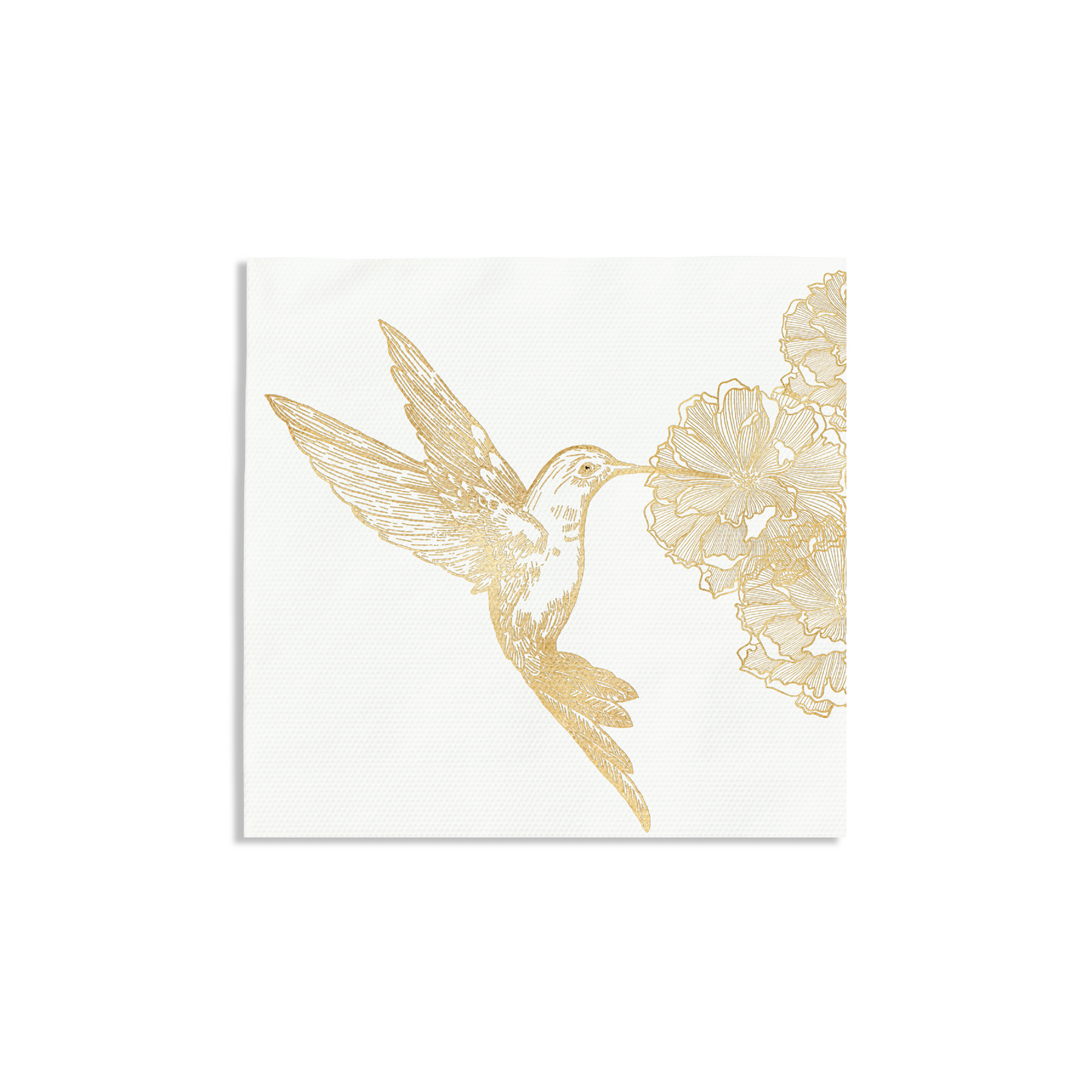 FLORAL HUMMINGBIRD COCKTAIL NAPKIN