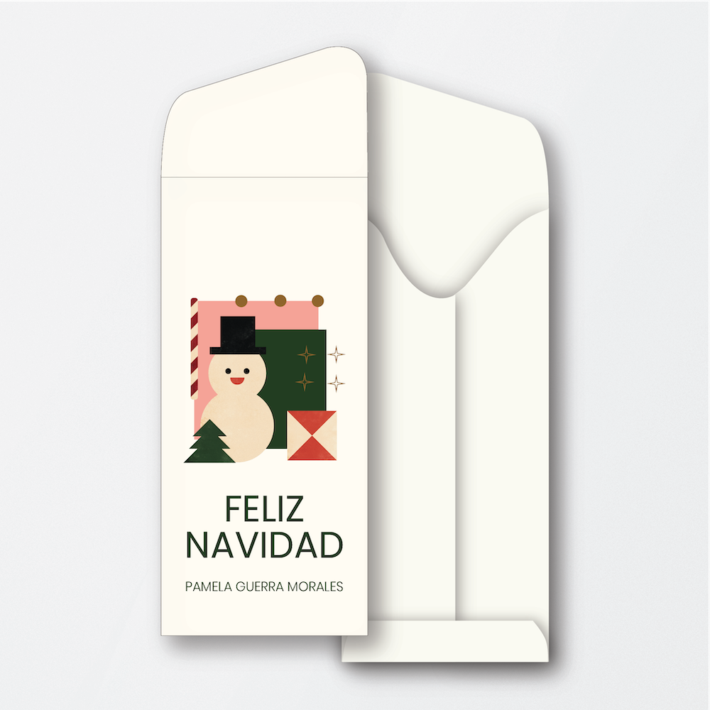 Abstract Christmas Snowman Money Holder