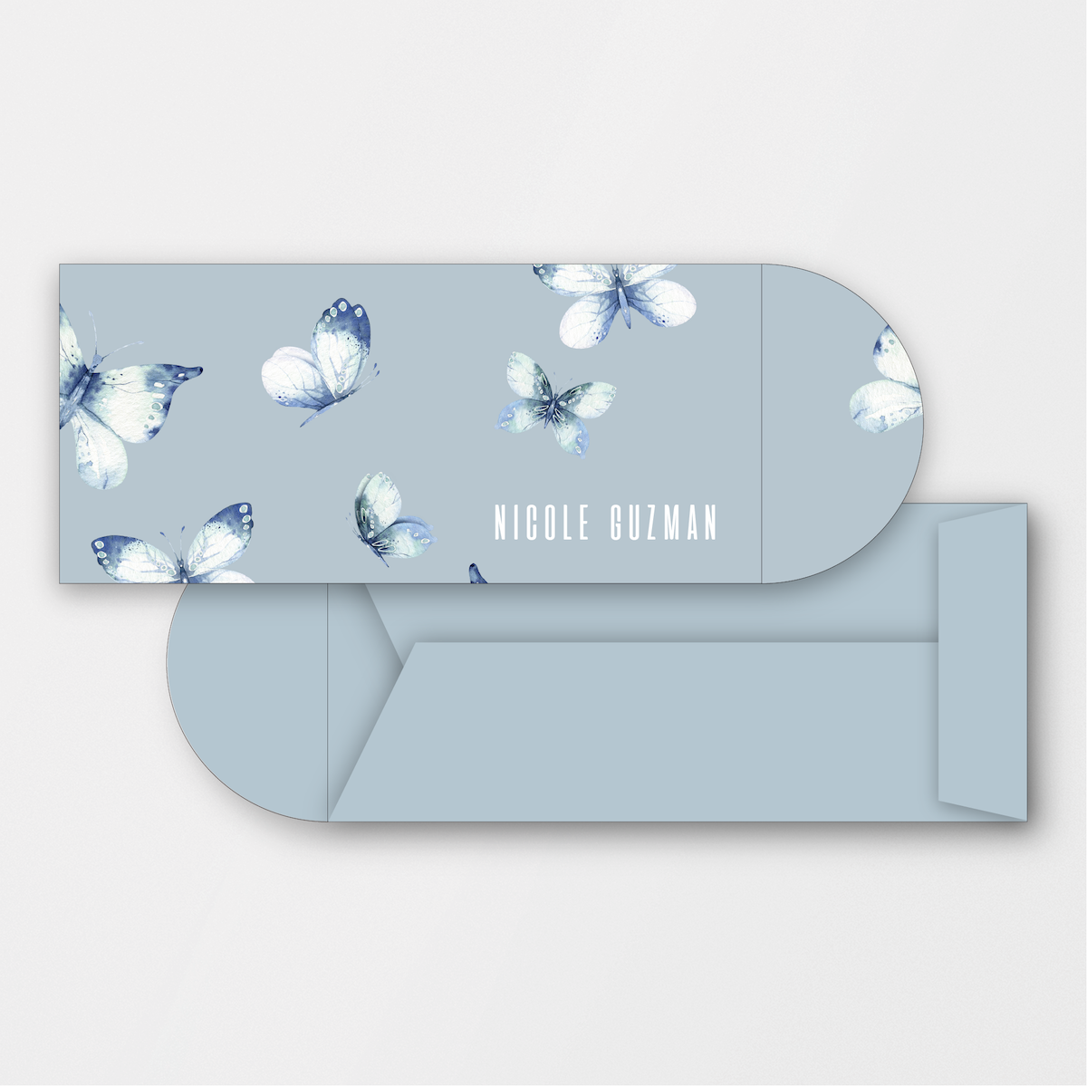 White and Blue Butterflies Money Holder