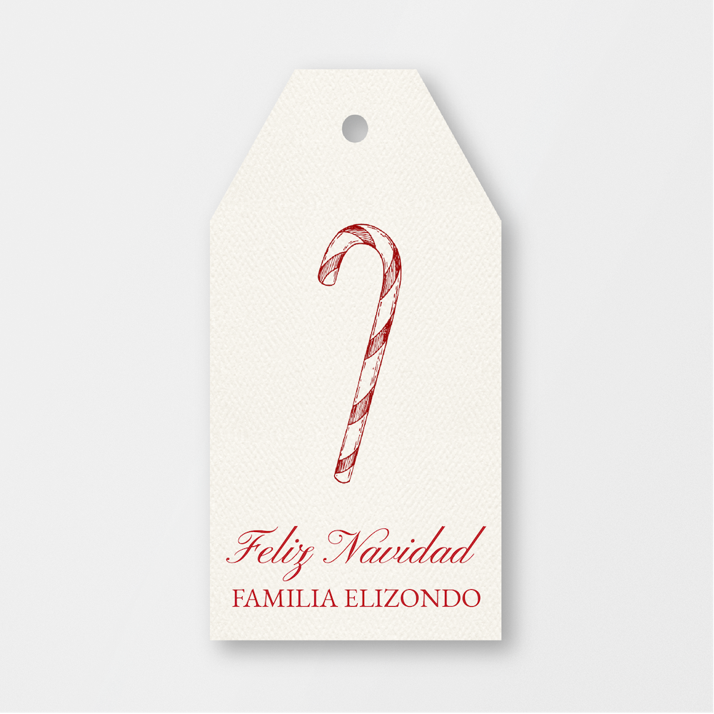 Etiqueta de bastón de caramelo