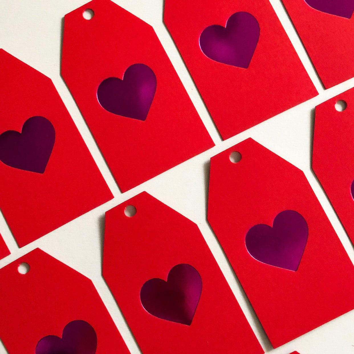 ETIQUETA DE CORAZÓN ROJO DE SAN VALENTÍN