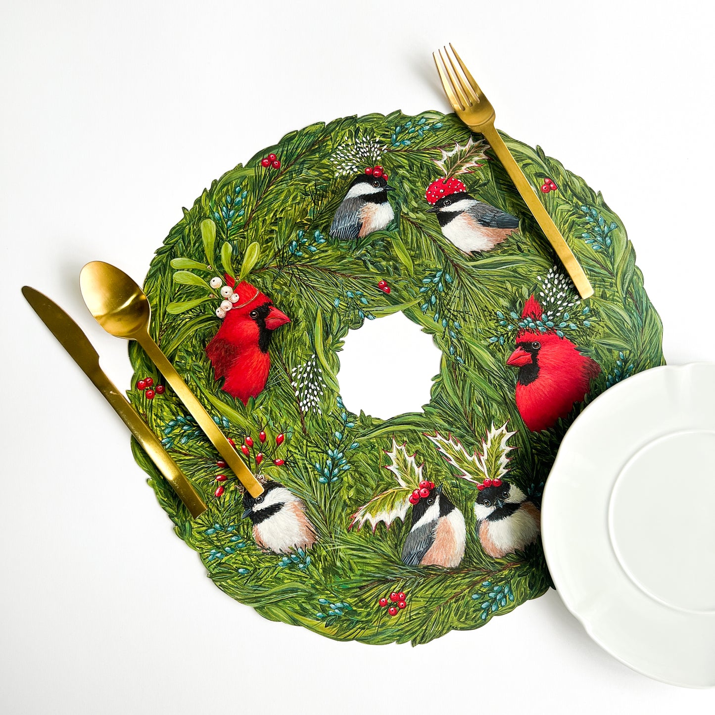 Die Cut Winter Songbirds Placemats