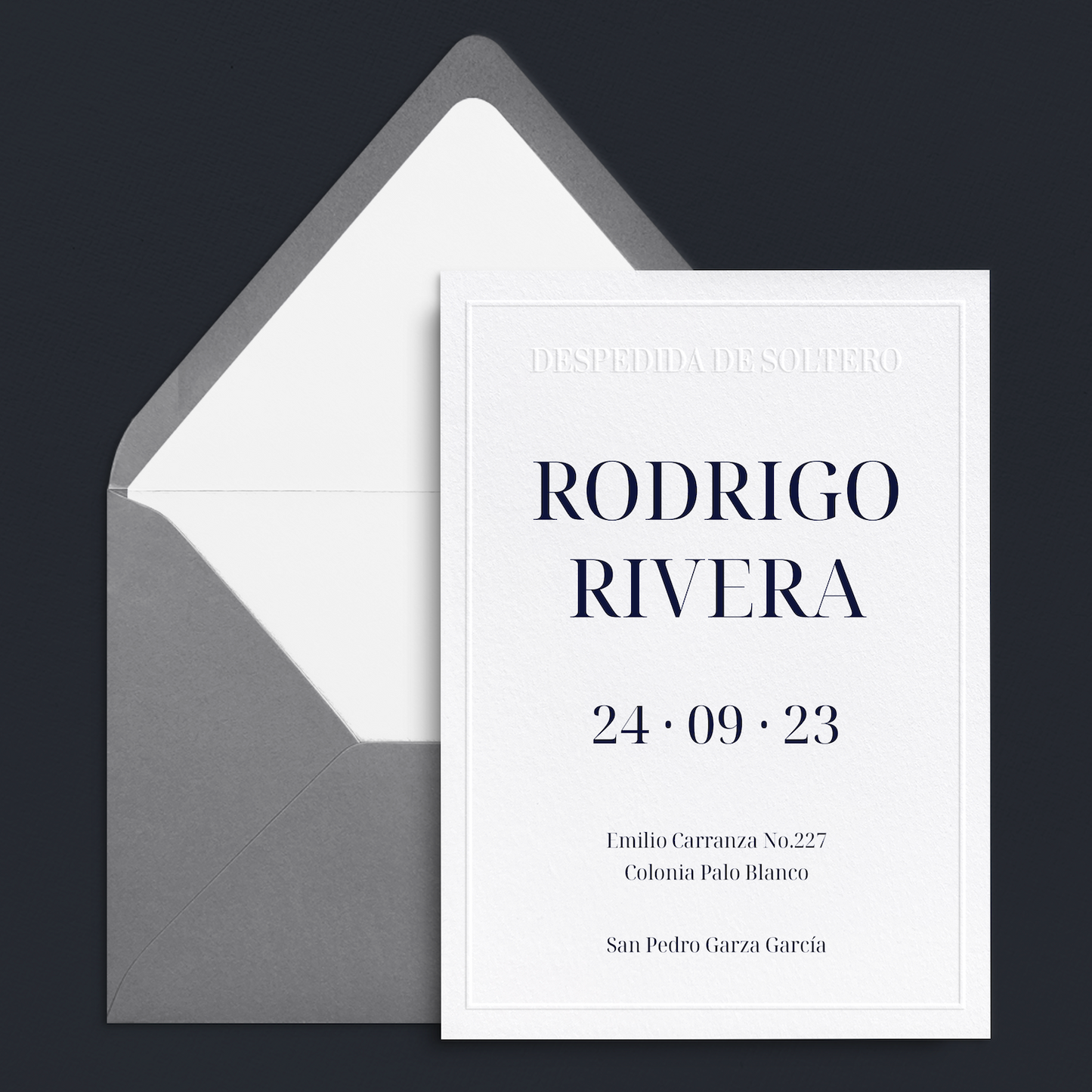 Silver and Blue Invitation