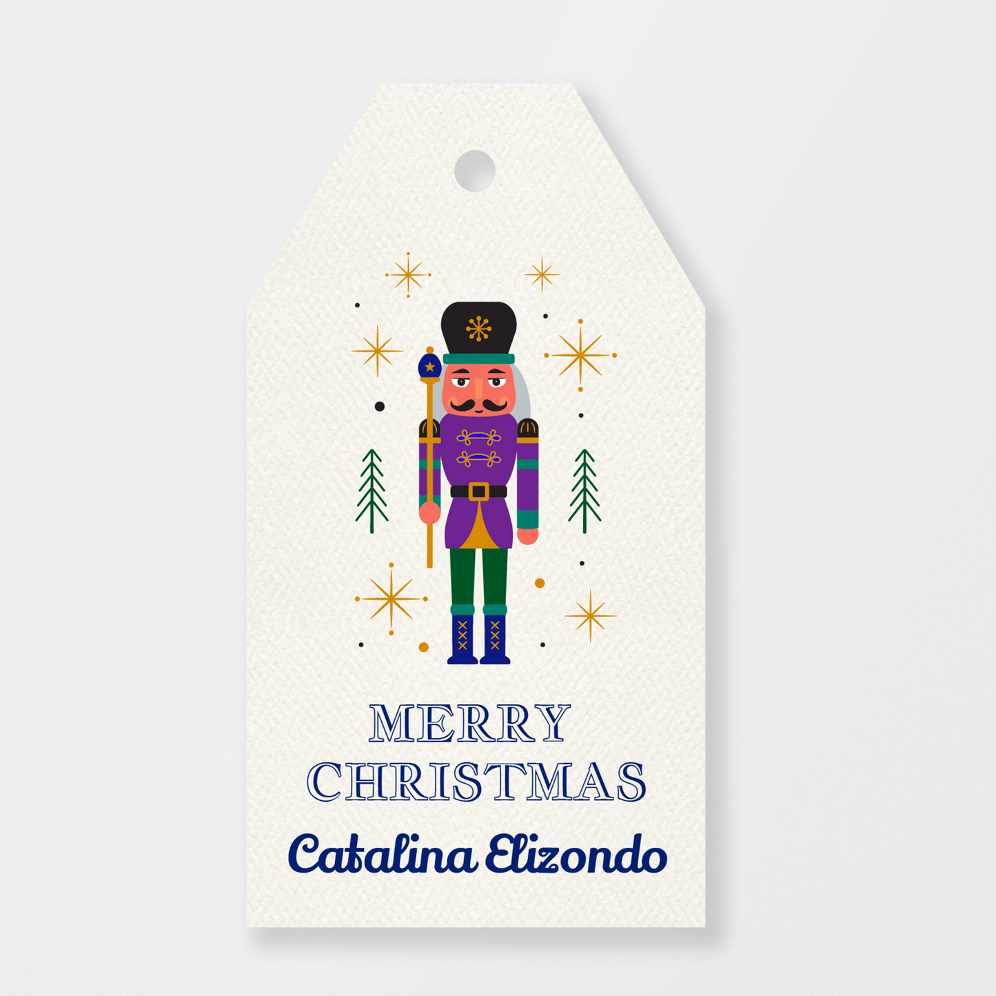 Etiqueta de cascanueces púrpura