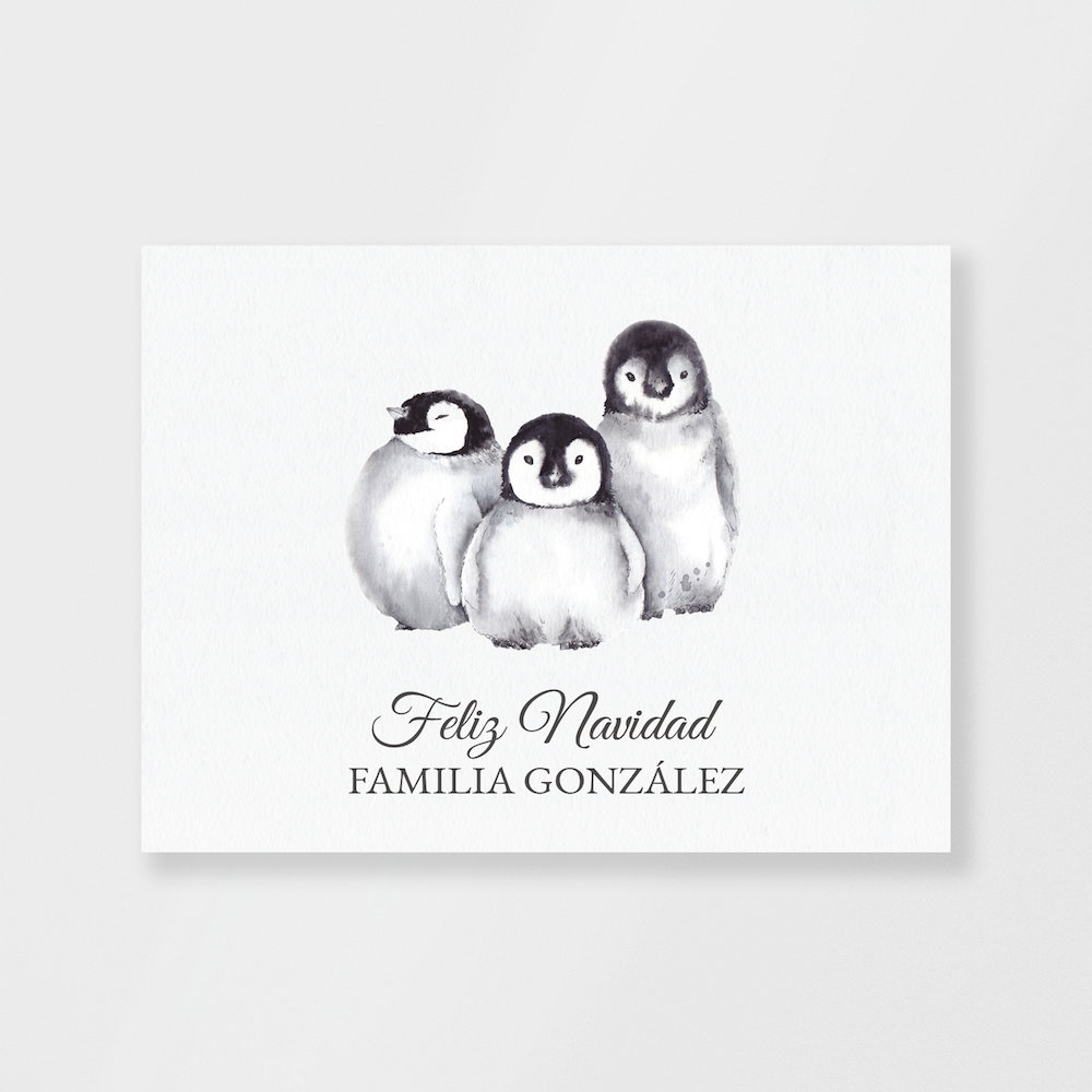 TARJETA TRIO PINGÜINO