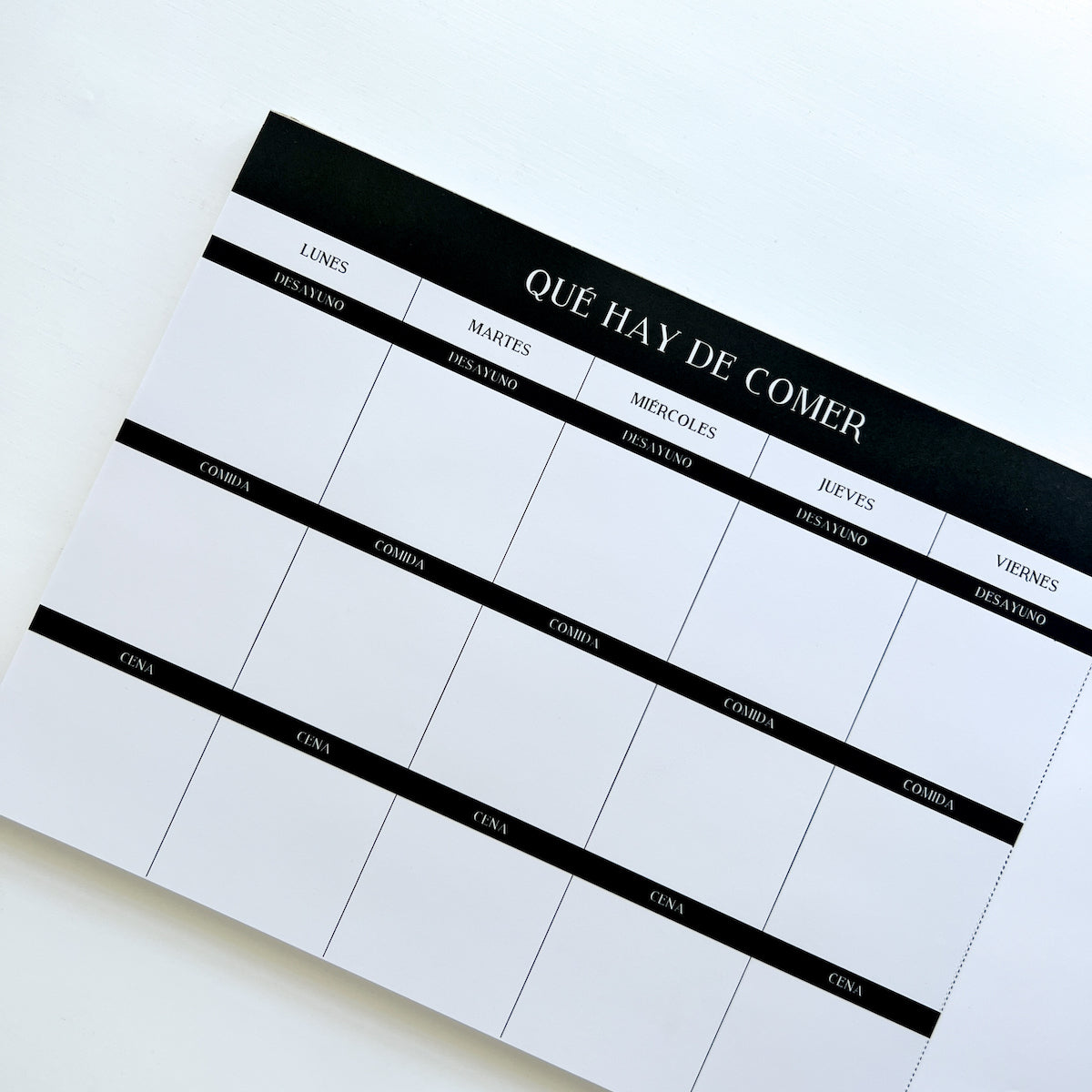 CALENDARIO DE COMIDAS SEMANAL