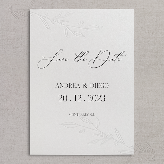 Grey lavender save the date