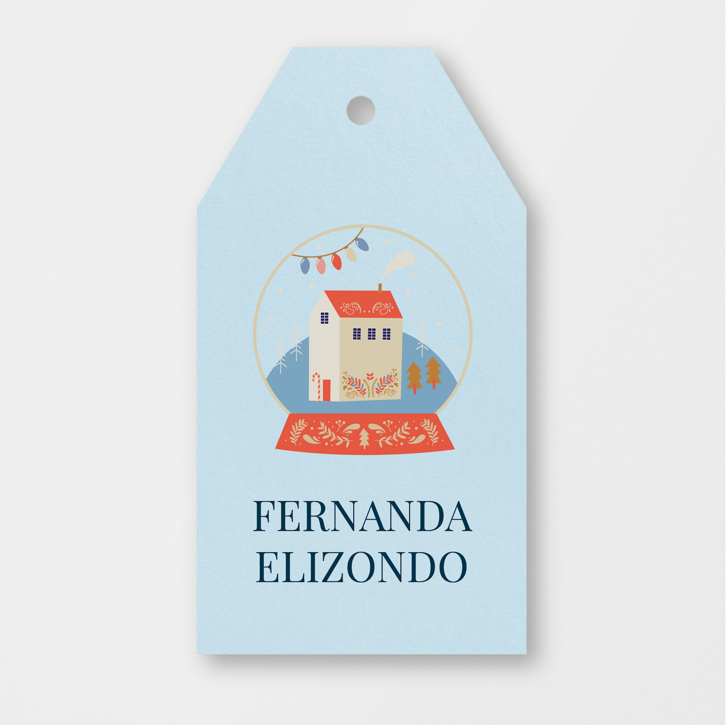 ETIQUETA GLOBO DE NIEVE