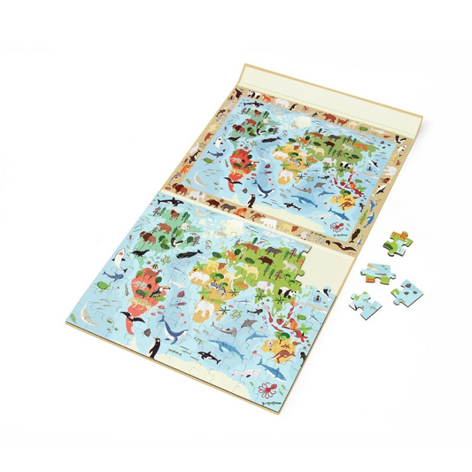 Magnetic Discovery Puzzle WORLD 80 pcs