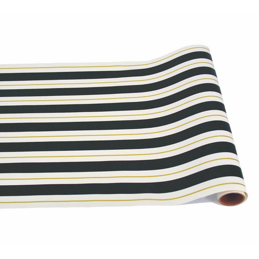 Black and Gold Awning Stripe Runner