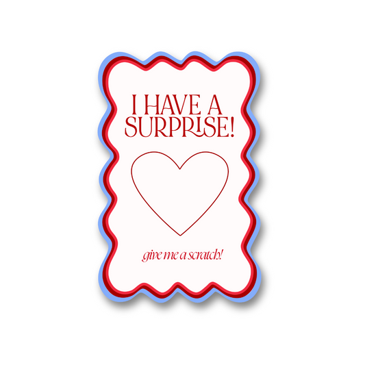 Scratch valentine card blue