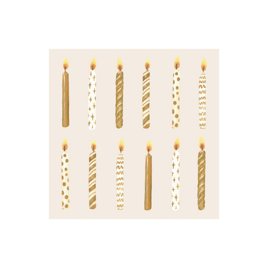 Gold Candles Cocktail Napkin