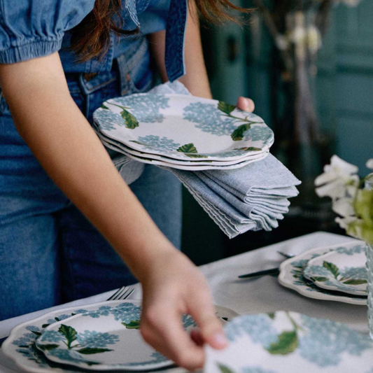 Hydrangea Melamine Dessert Plates