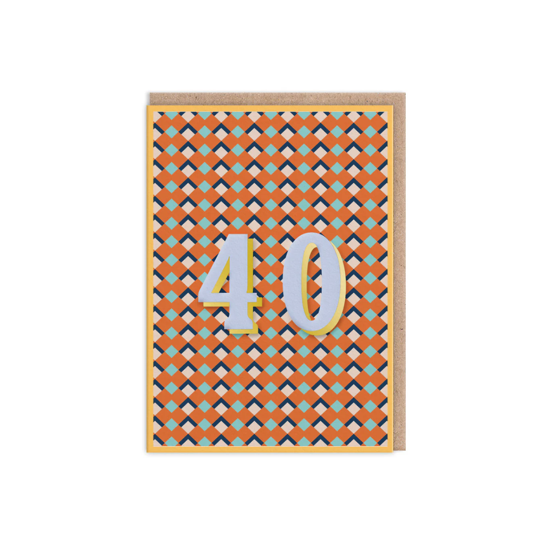 40 Geometric Birthday Card