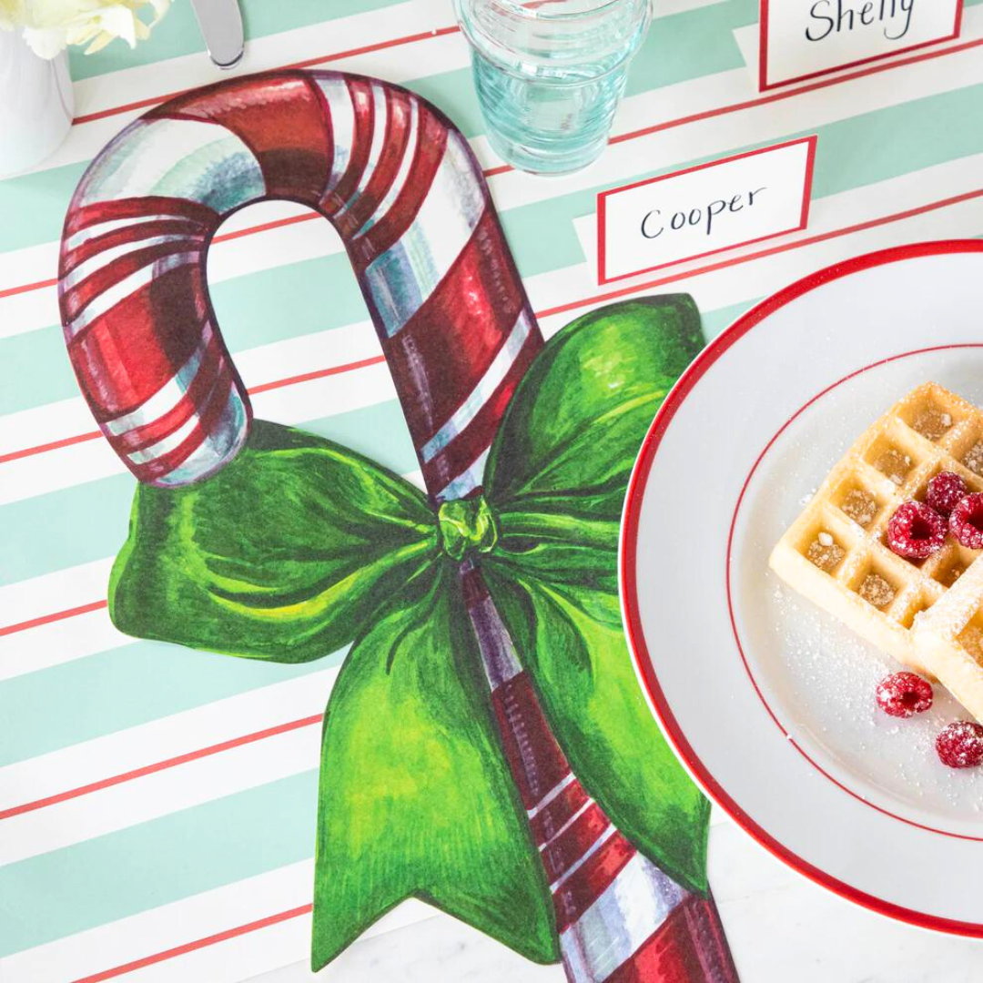Die Cut Candy Cane Placemats