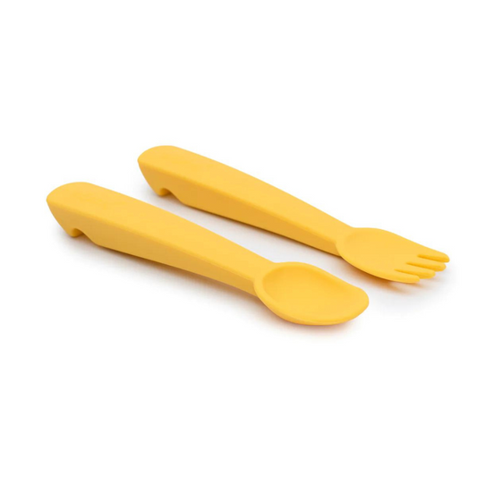 Feedie® Fork & Spoon Set - Yellow