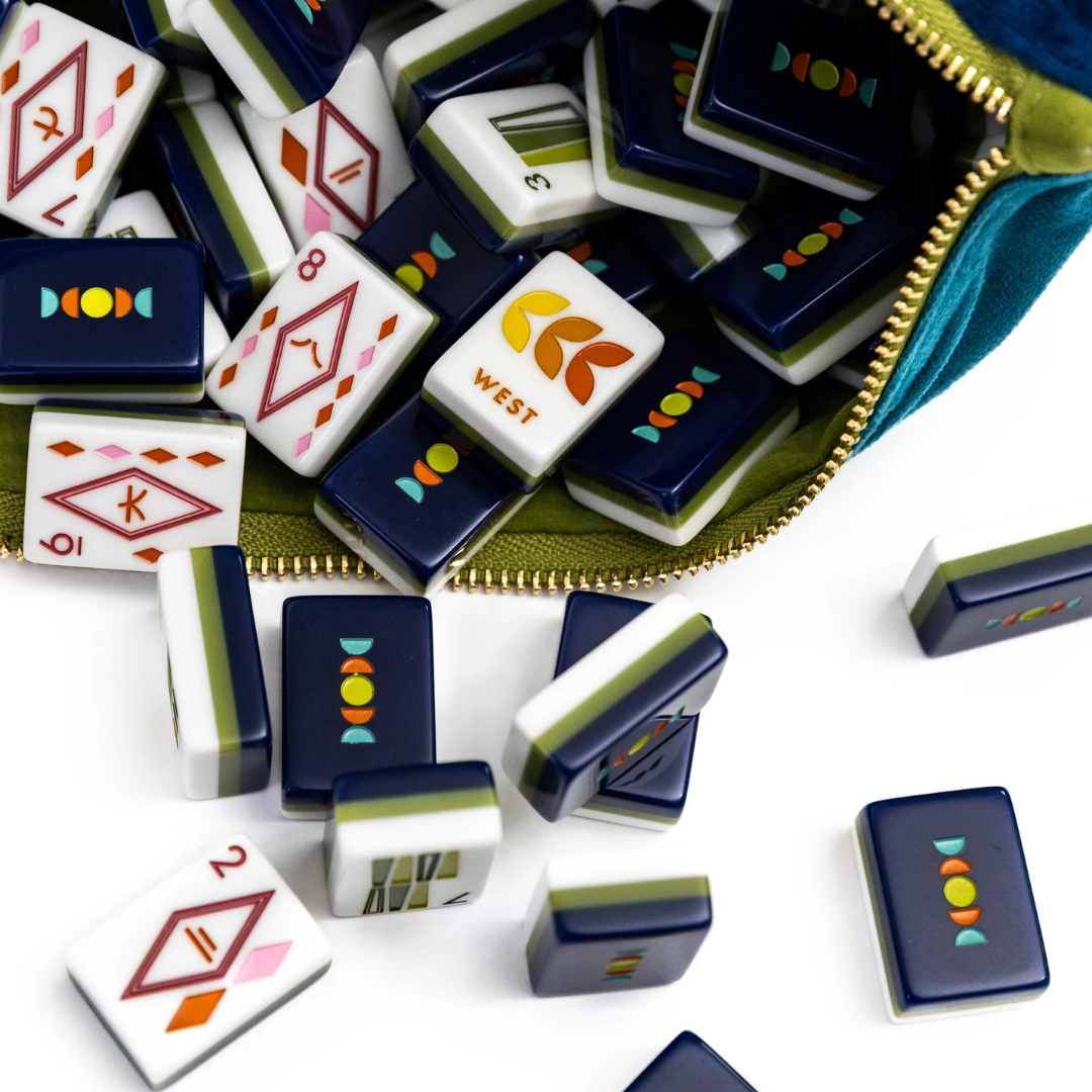 MCM Mahjong Tile Set Navy (With Velvet Bag)