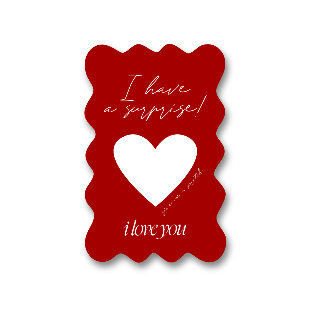 Scratch valentine card red