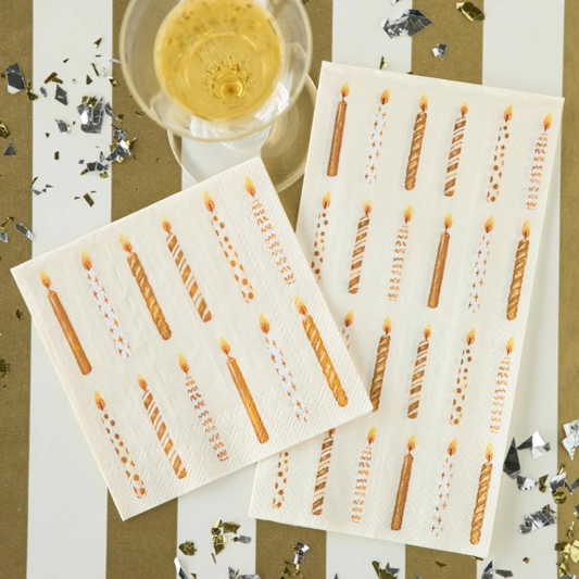 Gold Candles Guest Napkin