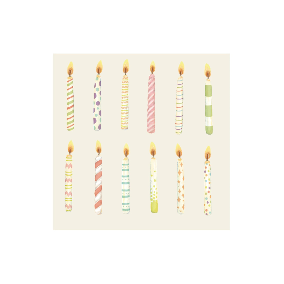 Birthday Candles Cocktail Napkins