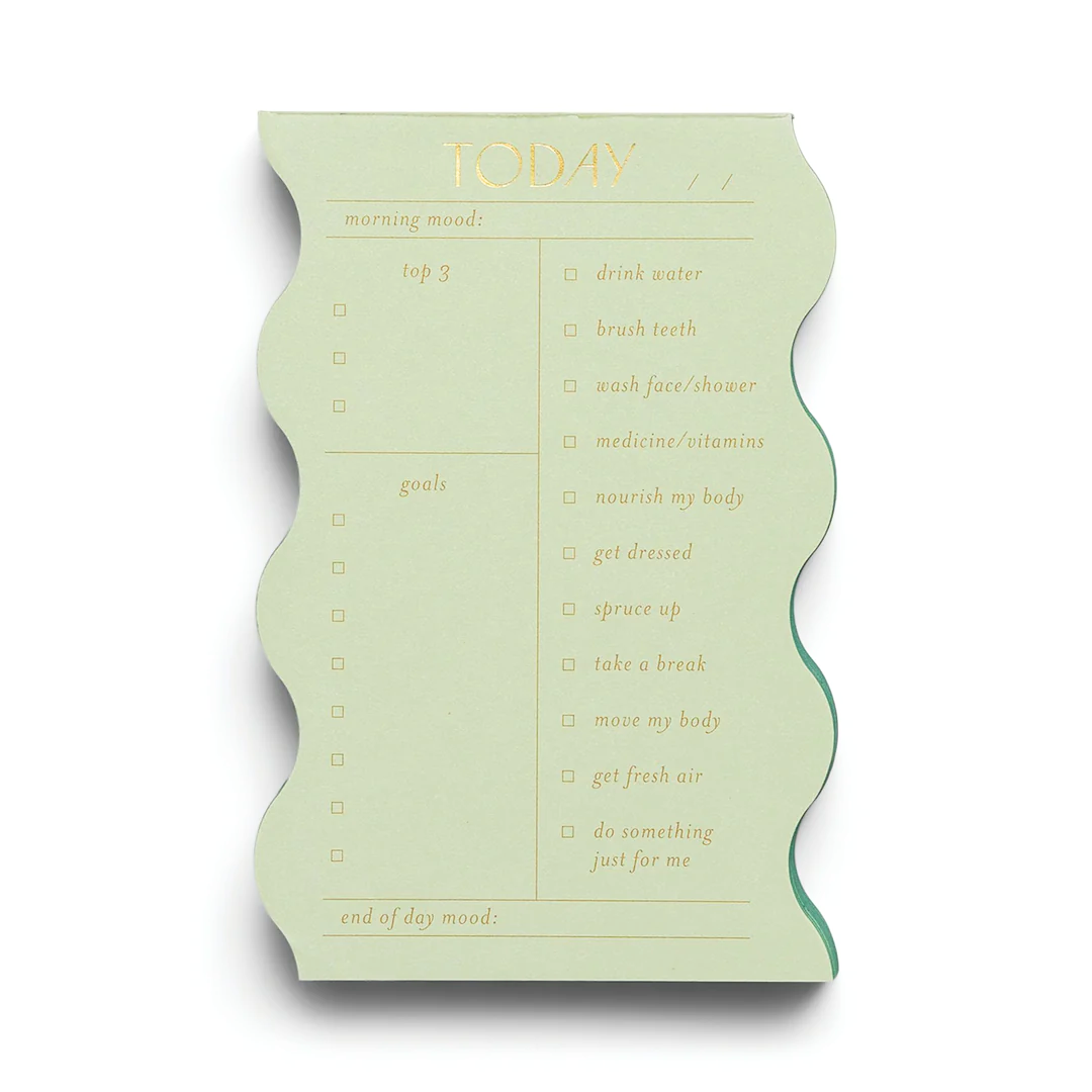 Wavy Daily Notepad - Sage