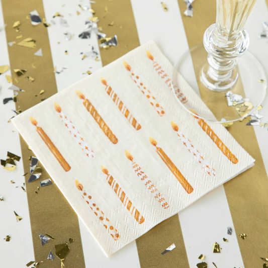Gold Candles Cocktail Napkin