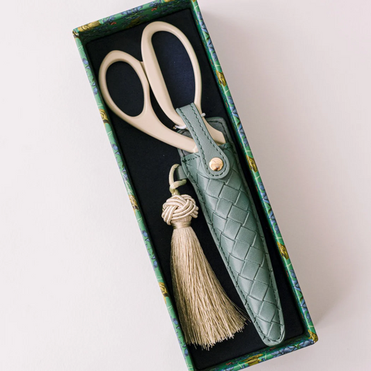 Ivory and Gold Heirloom Scissors with Case - Dusk