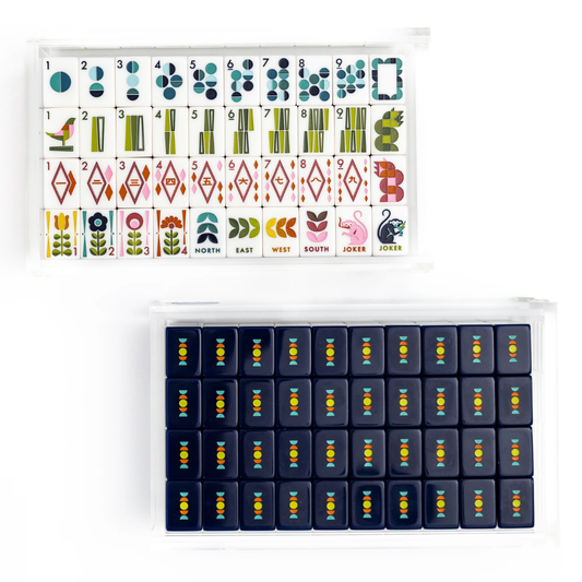 MCM Mahjong Tile Set Navy (With Velvet Bag)