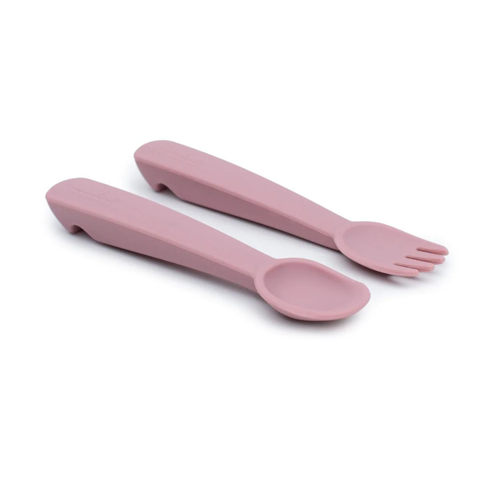 Feedie® Fork & Spoon Set - Dusty Rose