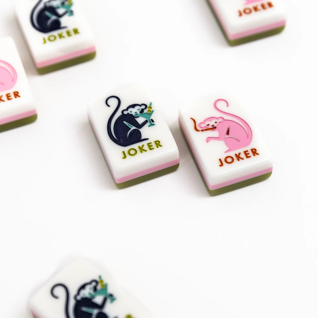 MCM Mahjong Tile Set Navy (With Velvet Bag)