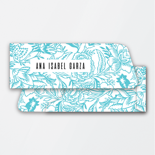 Peony Floral Blue Money Holder