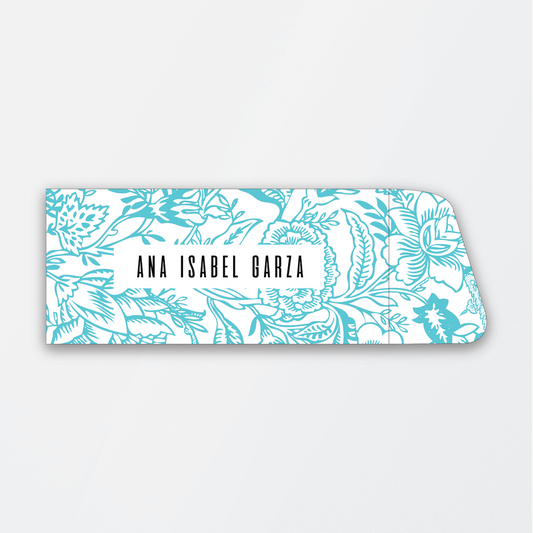 Peony Floral Blue Money Holder