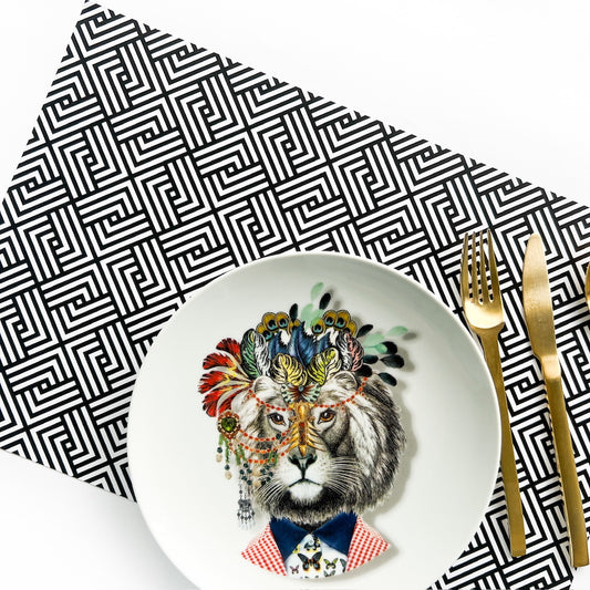 Black rattan Paper Placemats