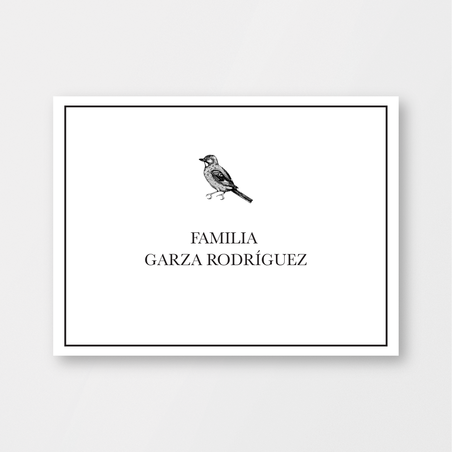 Black and Cream Bird Card